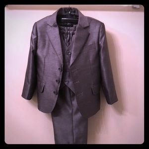 Gray “sharkskin” three piece suit